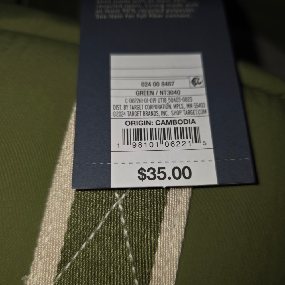 Universal Thread Square Commuter Backpack Olive Green Nylon Zip Closure New - Picture 5 of 8